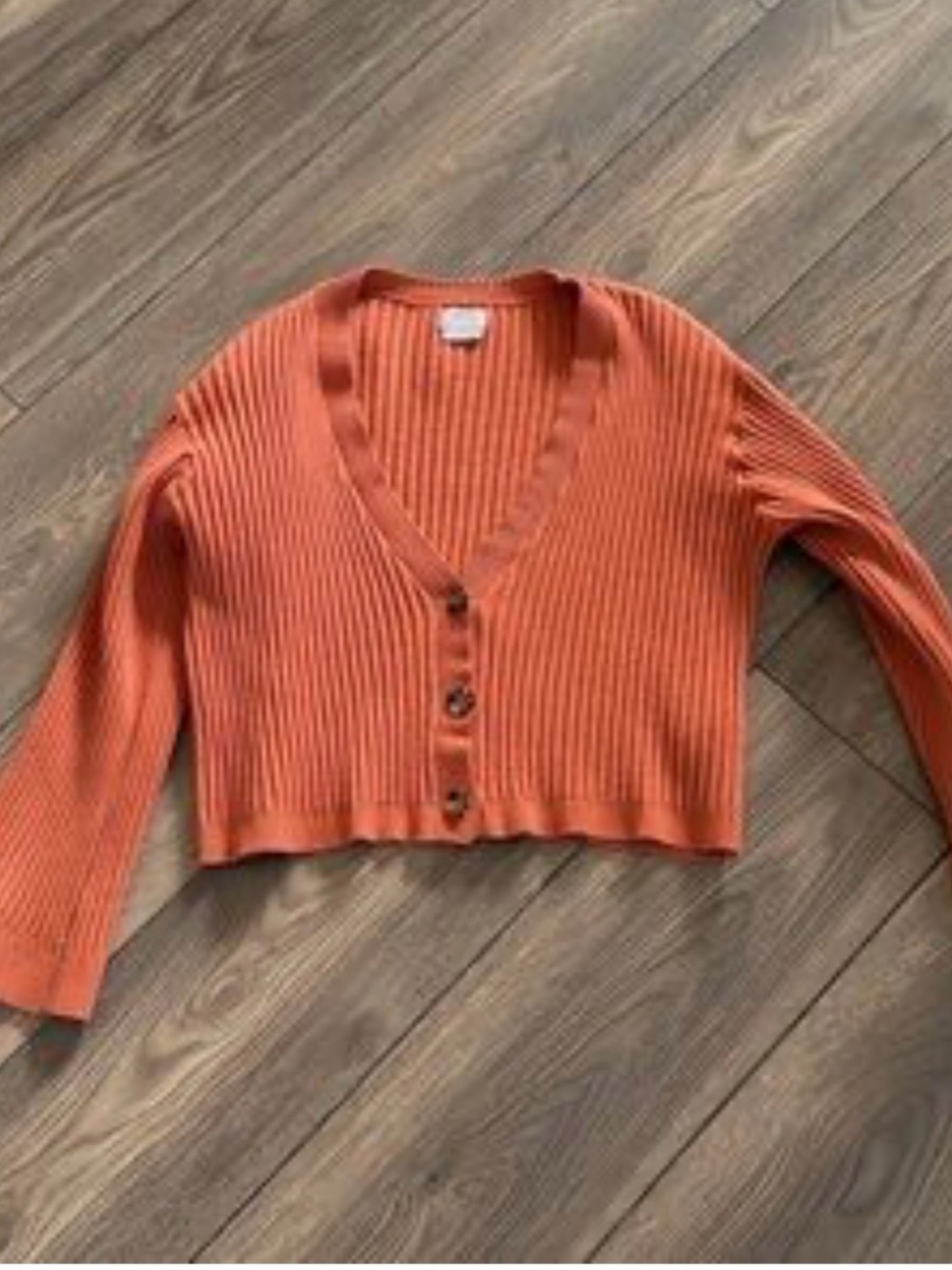 NWOT! RVCA coral ribbed cardigan sweater